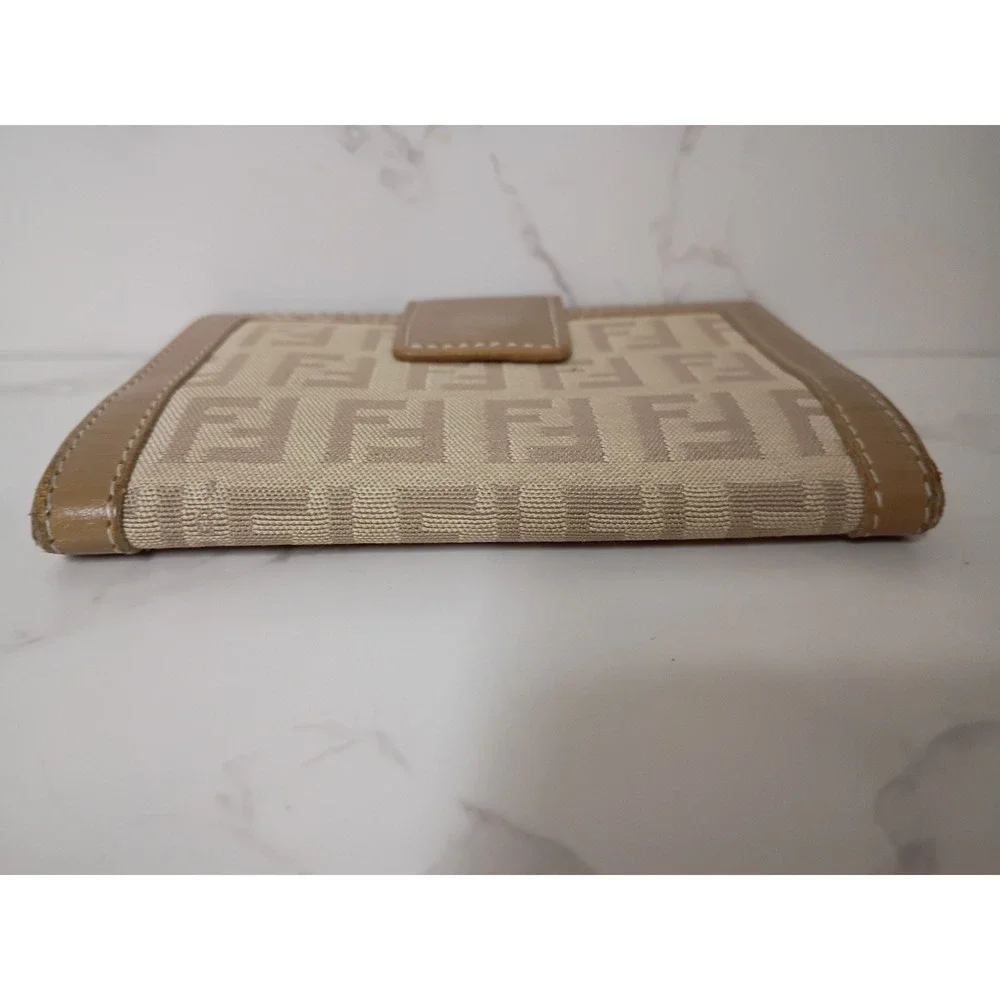 FENDI Vintage Zucchino Monogram Compact Canvas Wallet w/ Dust Bag - EUC